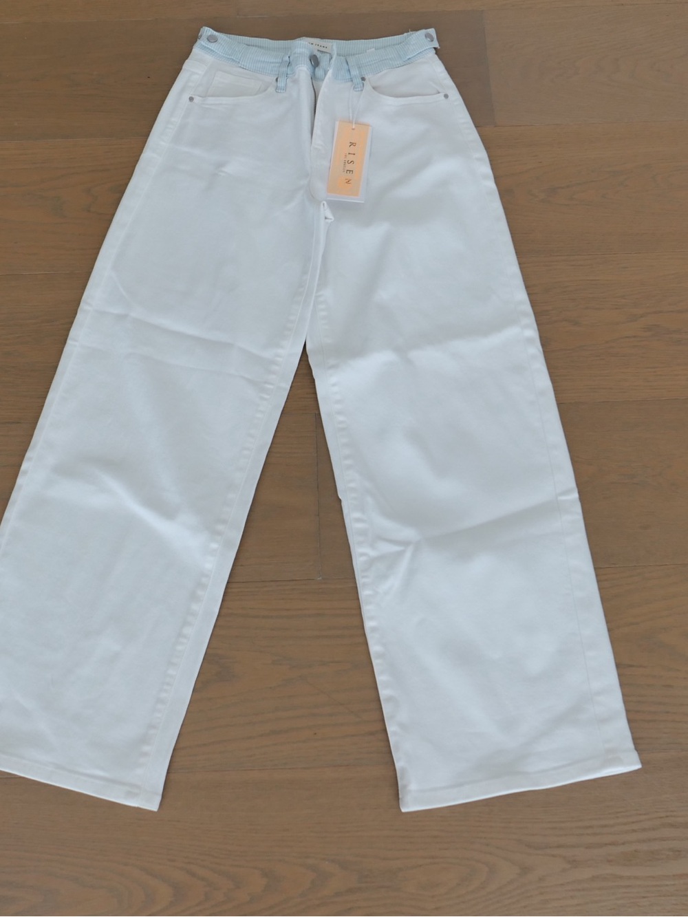 High-Rise Wide Leg Jeans - White RISEN Los Angeles